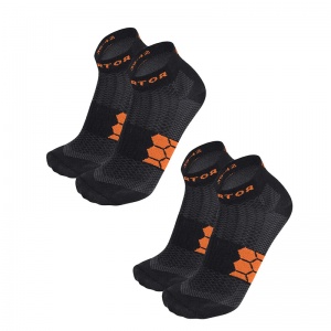 Enertor Black and Orange Energy Multifunctional Sport Socks (Pack of 2 Pairs)