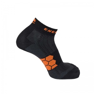 Enertor Black and Orange Energy Multifunctional Sport Socks (Pack of 2 Pairs)