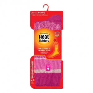 Heat Holders Original Women's Thermal Socks (Pink Striped)