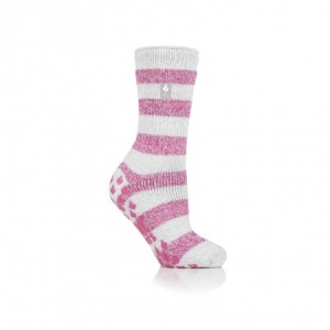 Heat Holders Original Women's Thermal Slipper Socks (Pink/Grey)