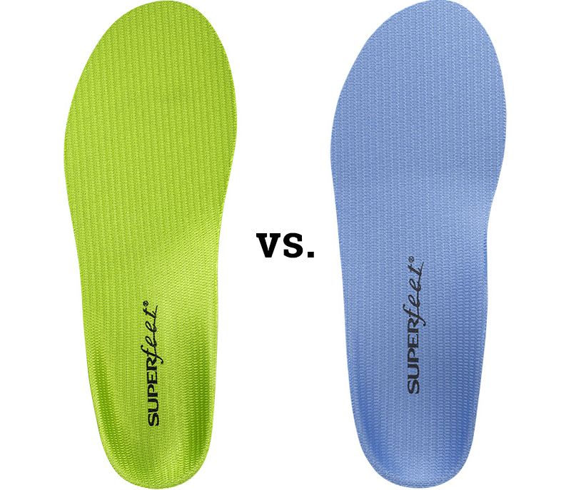 Superfeet Blue vs Superfeet Green 